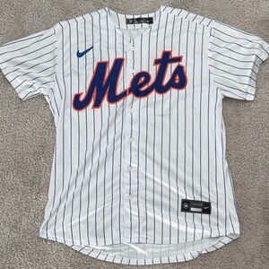 New York Mets McNeil Nike White and Blue Pinstripe Jersey